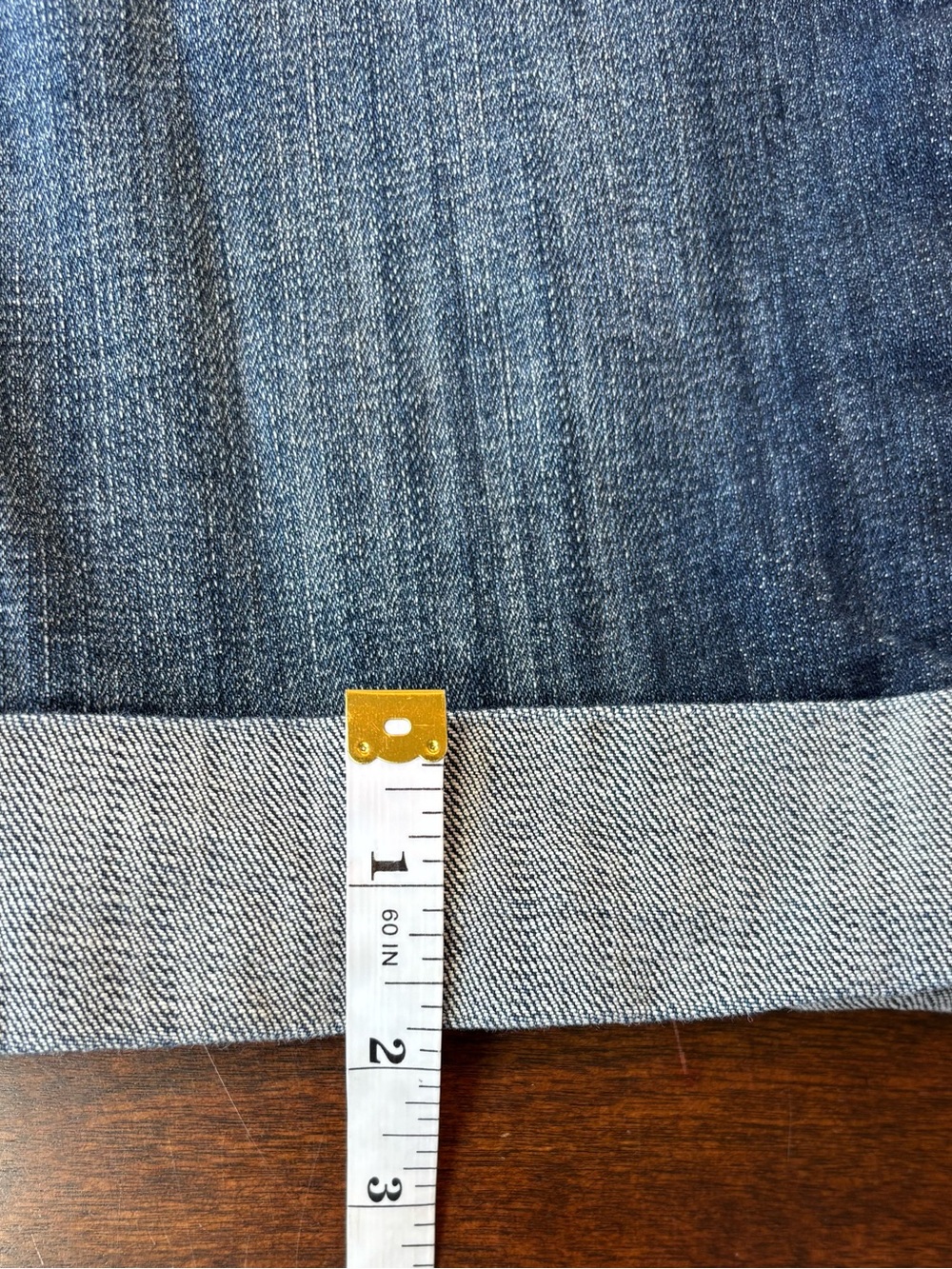 Faded Glory Denim Shorts Size 14 Cuffed Stretch Jean Shorts - Picture 7 of 8